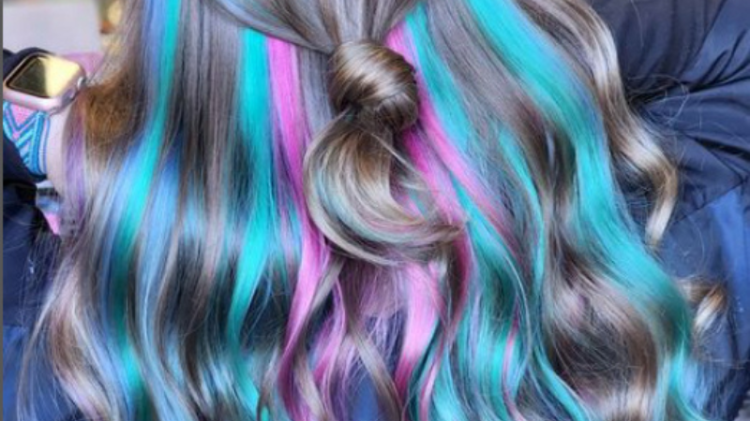 Dark Hair Vibrant Streaks
